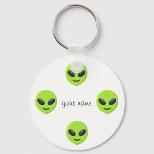 Alien Emoji stellen und '' Ihr Name hier Schlüsselanhänger