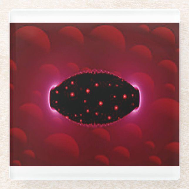 Alien - Energiequelle mit Hintergrundbereichen Glasuntersetzer (Vorderseite)