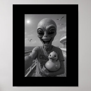 Alien-Enten-Kreuzfahrt-Urlaub – Lustige Alien-Ente Poster