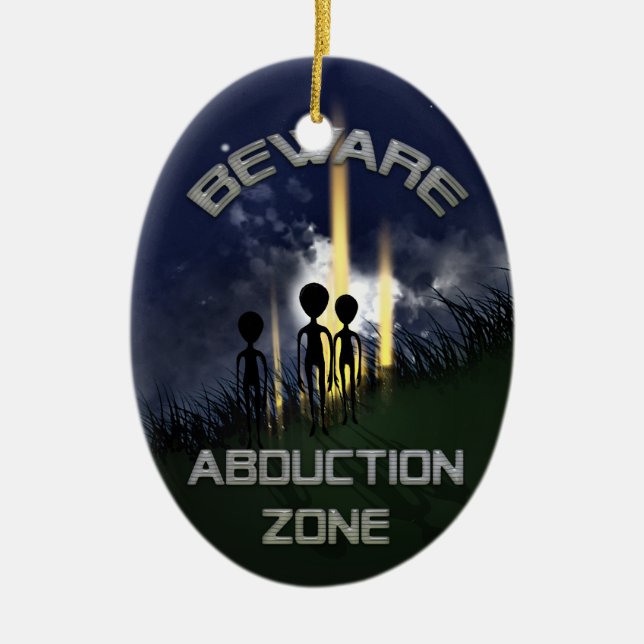 Alien Entführung Door Hanger Keramikornament (Vorne)