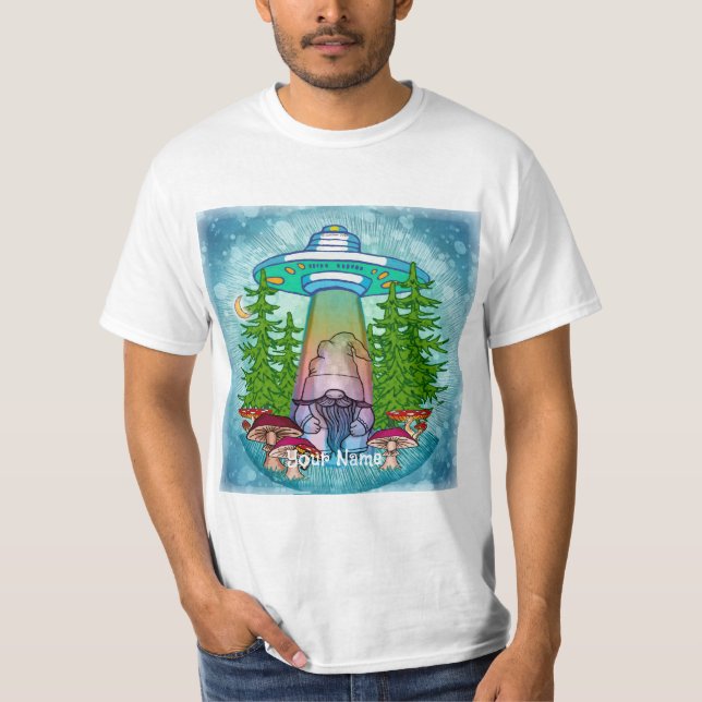 Alien Entführung Gnome T-Shirt (Vorderseite)