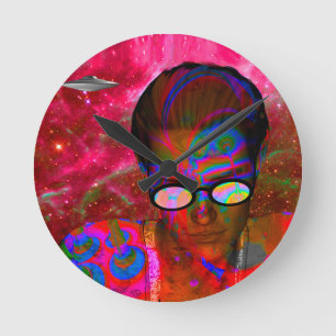 Alien Entführung Runde Wanduhr