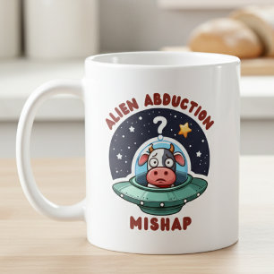Alien-Entführungs-Missgeschick: Verwirrte Kuh  Kaffeetasse