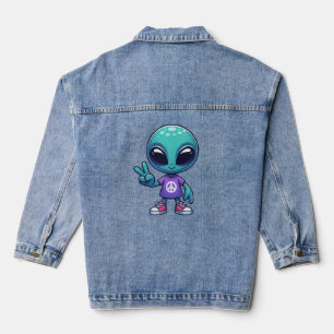 Alien et vaisseau spatial de la paix mignons