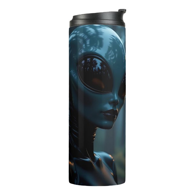Alien Extraterrestrik und UFO Thermosbecher (Nach links gedreht)