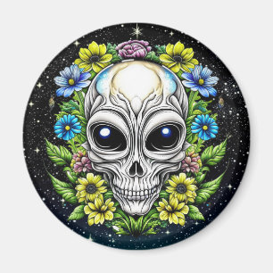 Alien Extraterrestristrie mit blauen Augen und Blu Magnet