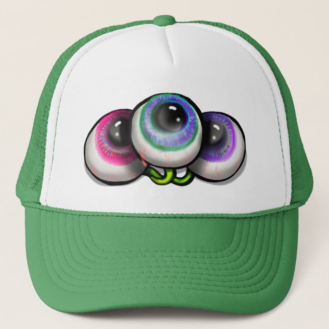 Alien Eyeballs Space Monster Truckerkappe (Vorderseite)