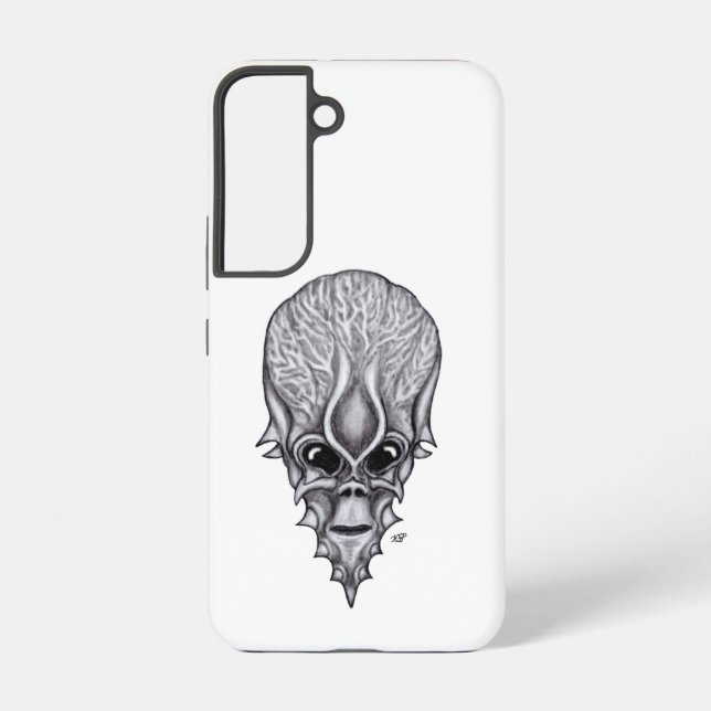 Alien Face, Afrikanische Schädelfaust Wiederaufbau Samsung Galaxy Hülle (Rückseite)