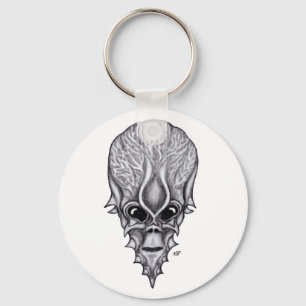 Alien Face, Afrikanische Schädelfaust Wiederaufbau Schlüsselanhänger