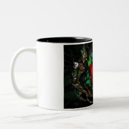 Alien-Familien-Bild Zweifarbige Tasse