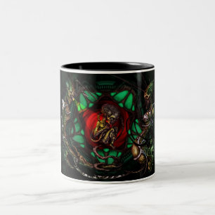 Alien-Familien-Bild Zweifarbige Tasse