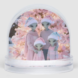 Alien Family Christmas Holiday Portrait Schneekugeln
