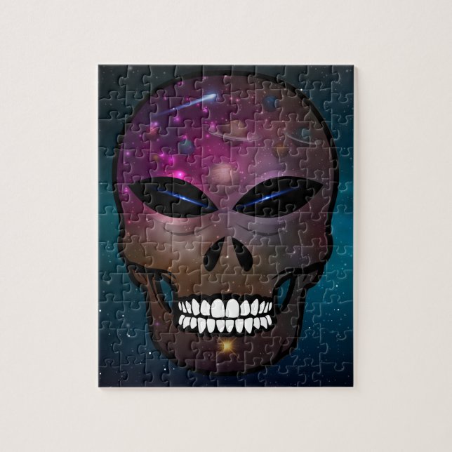 Alien Fantasy Skull Puzzle Universe & Planets (Vertikal)