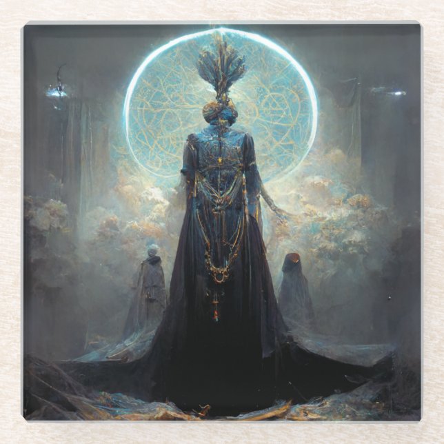 Alien Fee 3 Fantasy Sci-Fi Glasuntersetzer (Vorderseite)