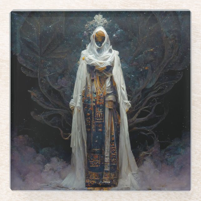 Alien Fee Fantasy Sci-Fi Glasuntersetzer (Vorderseite)