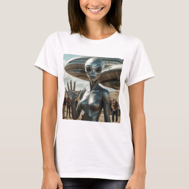 ALIEN Female HELLO T-Shirt (Vorderseite)