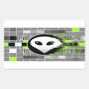 Alien Fernsehaufkleberrechteck Rechteckiger Aufkleber