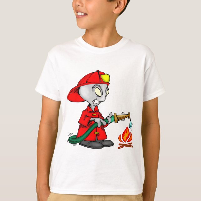 Alien-Feuerwehrmann T-Shirt (Vorderseite)