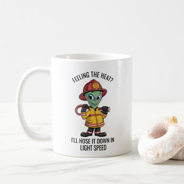 Alien Firefighter Kaffeetasse (Mit Donut)