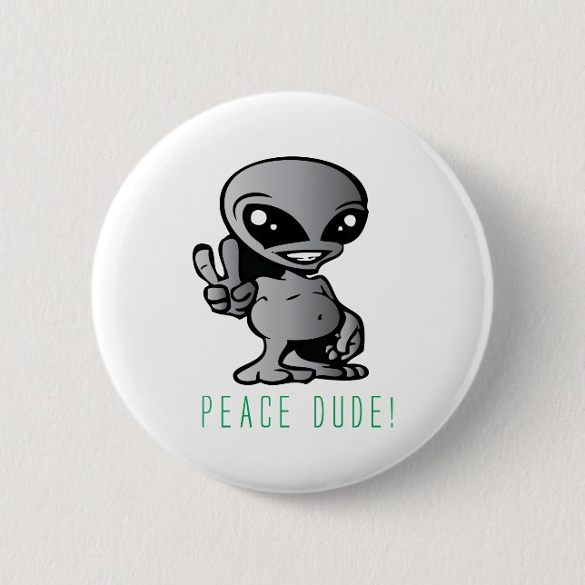 Alien-Frieden Button (Vorderseite)