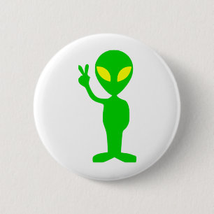 Alien-Friedenszeichen Button
