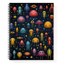 Alien Fun Bullet Line Rezept Notebook