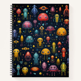 Alien Fun Bullet Line Rezept Notebook Notizbuch