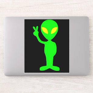 ALIEN FUNNY LITTLE GREEN MAN AUTO DECAL STICKER