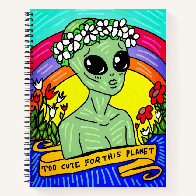 ALIEN für dieses Planet-Notebook niedlich Notizbuch (Vorderseite)