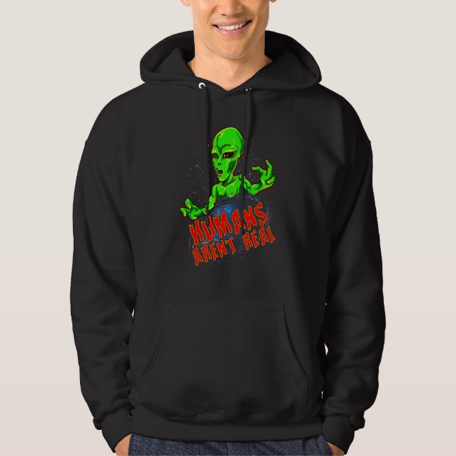 Alien Galaxy Planets Menschen Kunst Hoodie (Vorderseite)