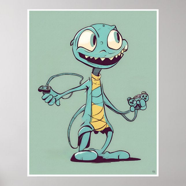 Alien Gamer - Print Poster (Vorne)