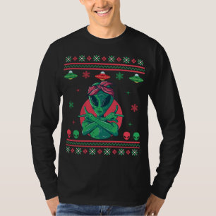 Alien Gangster UFO Ugly Christmas Sweater T-Shirt