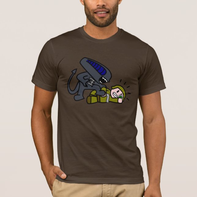 Alien gegen Soldaten T-Shirt (Vorderseite)