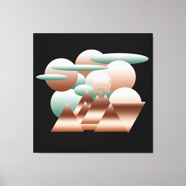 Alien gegenüber abstrakter Weltraumkunst Leinwanddruck (Vorderseite)