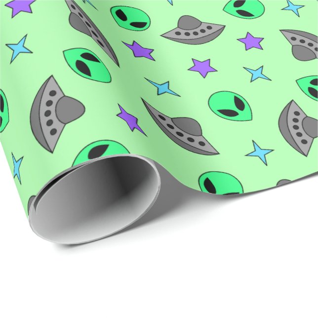 Alien Geschenkpapier (Rolleneckpunkt)