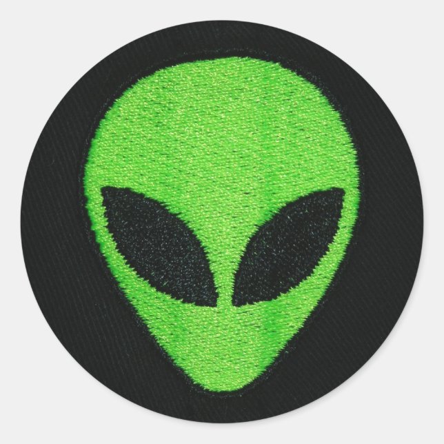 Alien Gesicht (Aufkleber) Runder Aufkleber (Vorderseite)