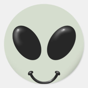 Alien-Gesicht Runder Aufkleber