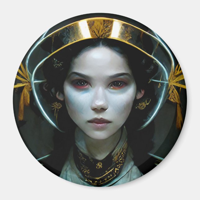 Alien Girl 2 Science Fiction Magnet (Vorne)