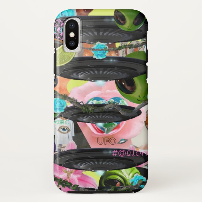 Alien Girl Aesthetic Collage iPhone Case | 2RareCo (Rückseite)