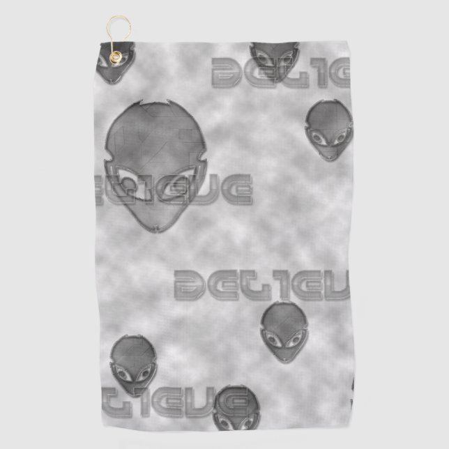 Alien glaubt golfhandtuch (Vorderseite)