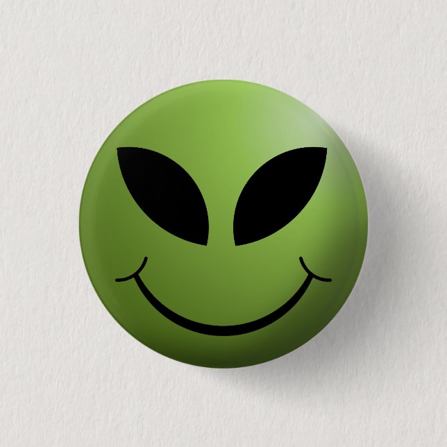 Alien-glückliches Gesicht Button (Vorderseite)