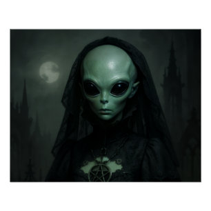 Alien Gotische Priesterin des Mondes Poster