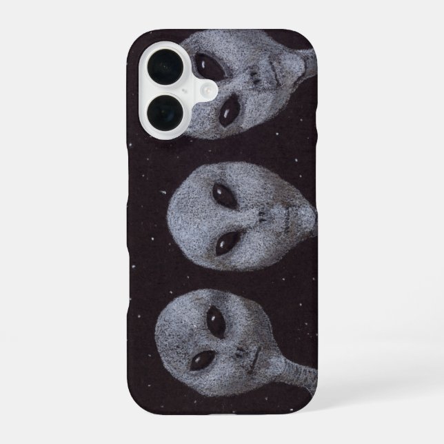 Alien Graue iPhone 16 Hülle (Rückseite)