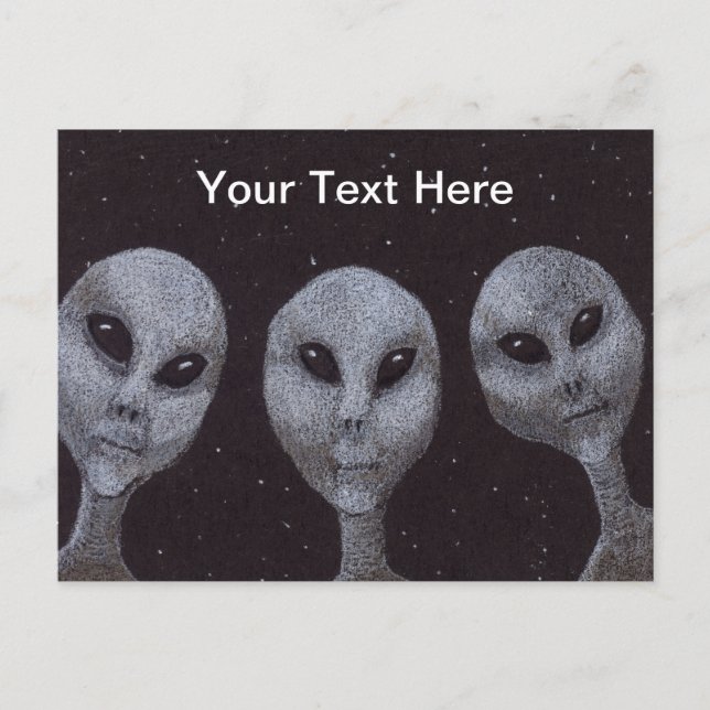 Alien Grays Postkarte (Vorderseite)