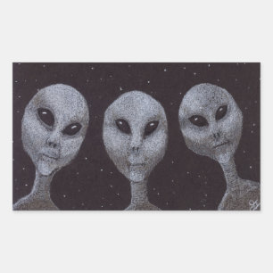 Alien Grays Rechteckiger Aufkleber