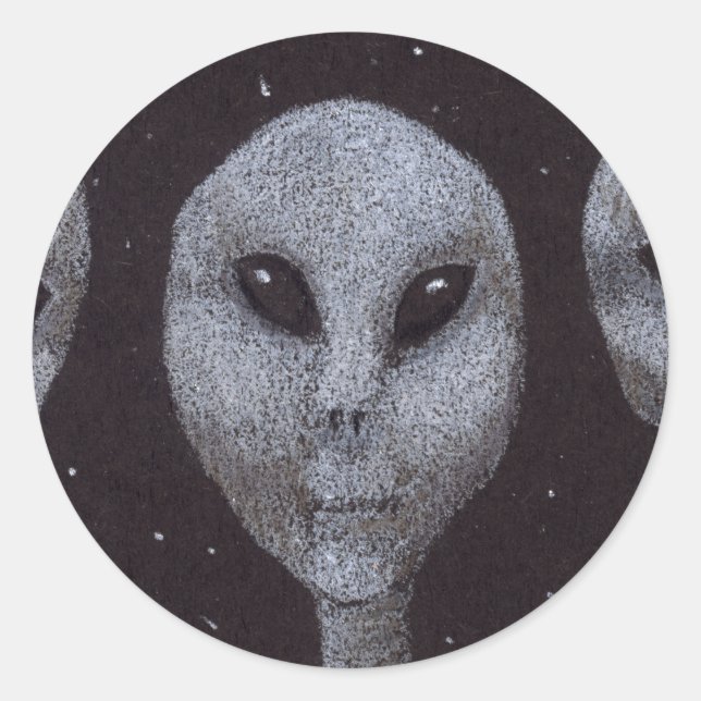 Alien Grays Runder Aufkleber (Vorderseite)