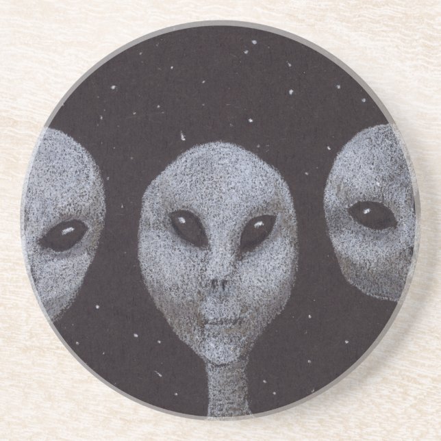 Alien Grays Sandstein Untersetzer (Vorne)