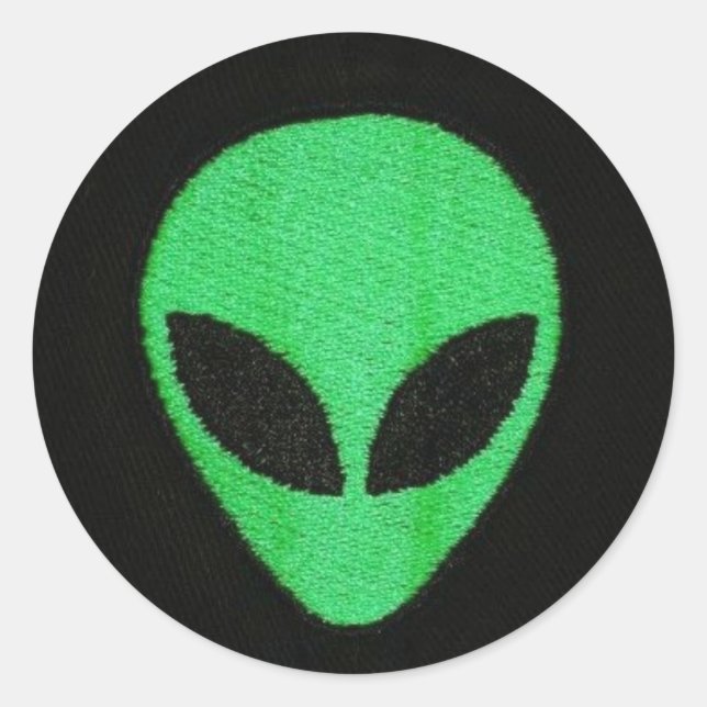 ALIEN-GReeN FacE-Aufkleber Runder Aufkleber (Vorderseite)