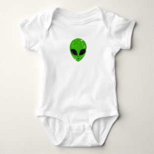 Alien Green Head ufo Science Fiction Extraterrestl Baby Strampler