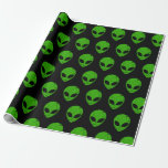 Alien Green Head ufo Science Fiction Extraterrestl Geschenkpapier<br><div class="desc">Alien grüner Kopf ufo Science Fiction extrarestrisches Grunge Lächeln Gesicht</div>